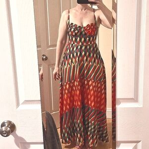 LikeMyChoice® | Elegant Personalized Painted Print A-Line Maxi Dress